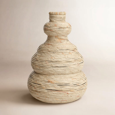 Seagrass Handmade Wrapped Decorative Vase with Abstract Bubble Shape