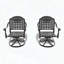 Chaises de patio pivotantes en fonte d'aluminium avec coussins bleus, ensemble de 2-1529487589