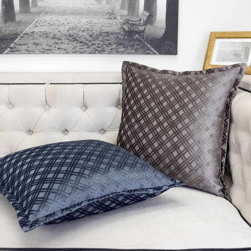 Geometric Throw Pillow, Light Gray