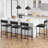 4 pcs Black 37 inch Bar Stools Kitchen Bar Stools with Footrest PU Upholstered Counter Height Barstools Bar Chairs with Back for Kitchen Island-124429700