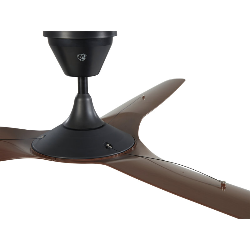 Haiku Coastal 3 - Blade Outdoor LED Smart Propeller Ceiling Fan with Remote Control and Light Kit Included, 52"