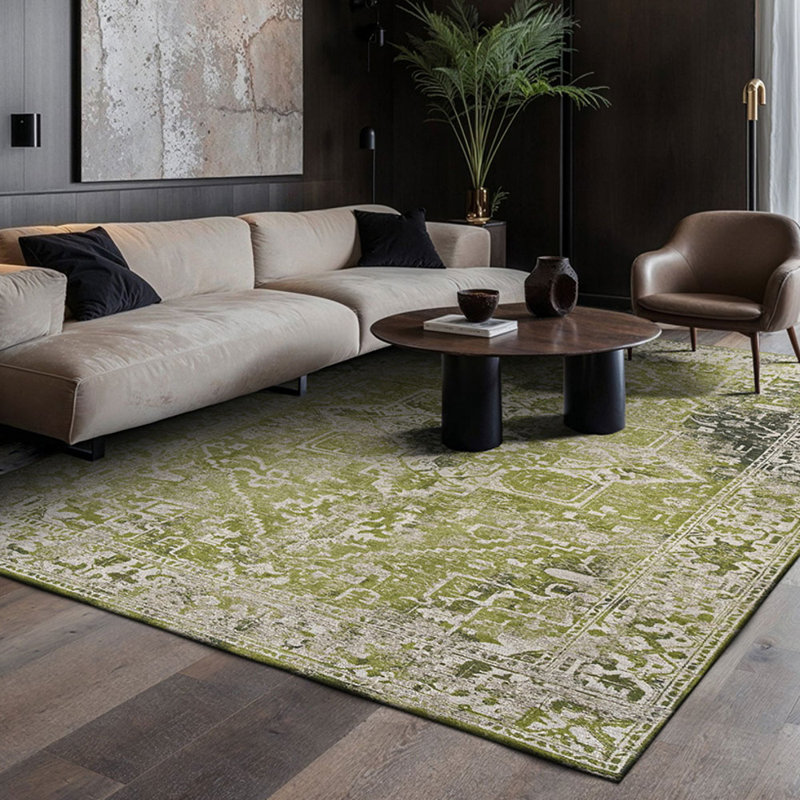 Antiquarian Tabriz Olive Wood Recycled P.E.T Area Rug, Rectangle 170 x 240 cm
