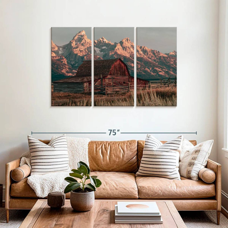 Lilie Scenic Teton Barn, H 36 po x l 57 po