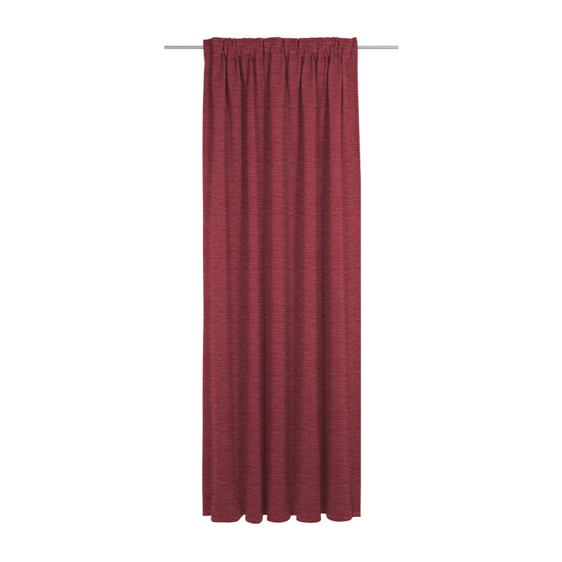 Polyacrylic Opaque Pinch Pleat Curtain Panel, Red, 132cm Width x 295cm Drop