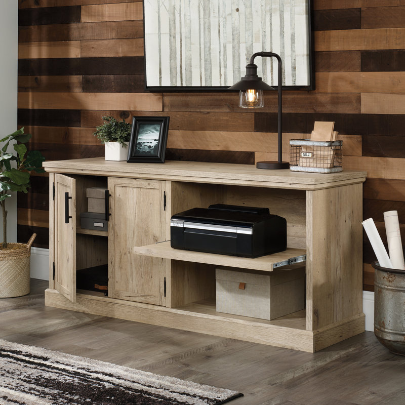 Aspen Post 65.12'' Wide 2 - Shelf Credenza with Cable Management, Prime Oak