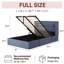 Structure de lit tapissier Annek avec rangement relevable, tête de lit à oreilles de H 40,9 po, lattes de bois et structure en métal, plusieurs tailles et options de tissu disponibles-1542131016-1542673010