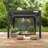 Flexpatio 10 Ft. W X 10 Ft. D Power+ Pro Motorized Pergola Outdoor Louvered Pergola With 3-Side Motorized Roller Shades-120613836