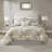 7 Piece Textured Cotton Blend Comforter Set Gray Queen-119922337