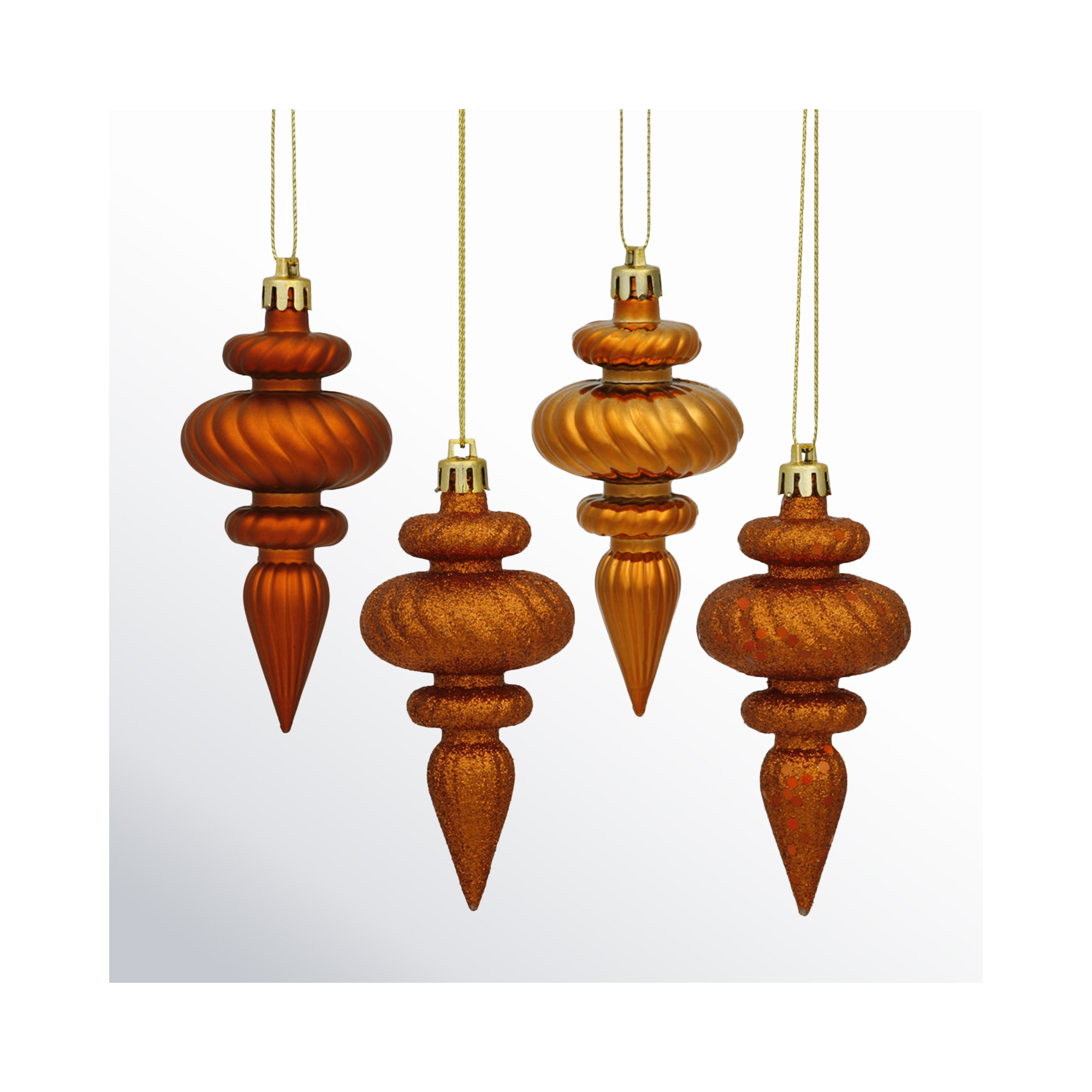 Finial Ornament, Burnish Orange
