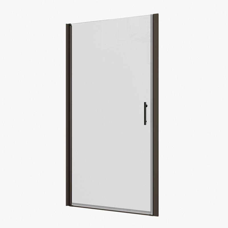 Porte de douche pivotante universelle à réglage de 1 3/8 po, ouverte à l'extérieur, avec finition en verre trempé de 1/4 po