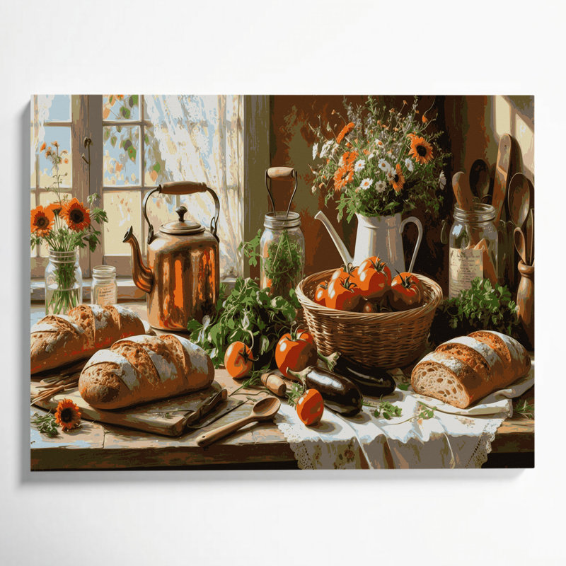 Art mural sur toile brun, "Thanksgiving", H 8 po x l 10 po