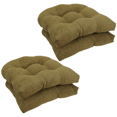 19-Inch Rounded Back Jacquard Chenille Chair Cushion