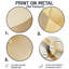 «Golden Intersection», art mural rond moderne transitionnel abstrait en métal-1830727422