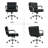 Upholstered Faux Leather Swivel Task Chair With Padded Arms-560521578