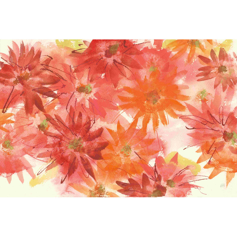 «Flowers Afield III» par Chris Paschke - reproduction d'art sur toile tendue, H 8 po x l 12 po, Non, Toile tendue