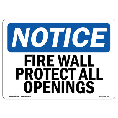 Fire Wall Protect All Openings Sign