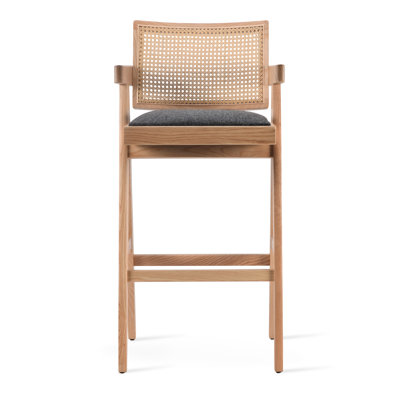 Pierre J Stool Half Wicker in Wool
