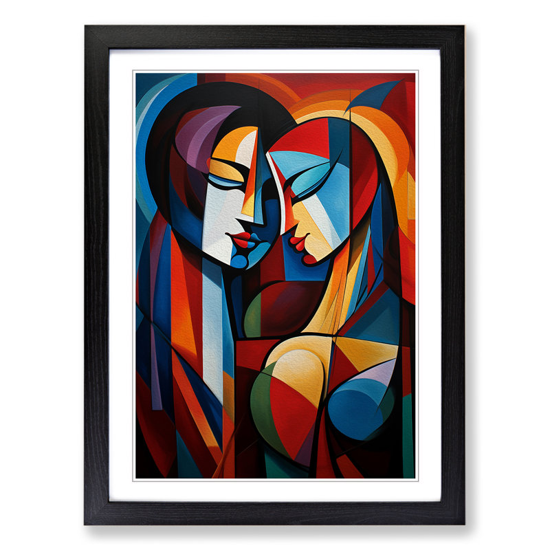Lovers Abstract - Framed Print, Black, 34cm H x 25cm W x 2cm D