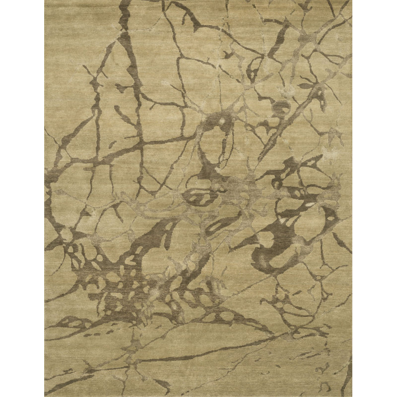 Hermitage Hand Knotted Abstract Indoor Rug, Rectangle 5'6" x 8'6"