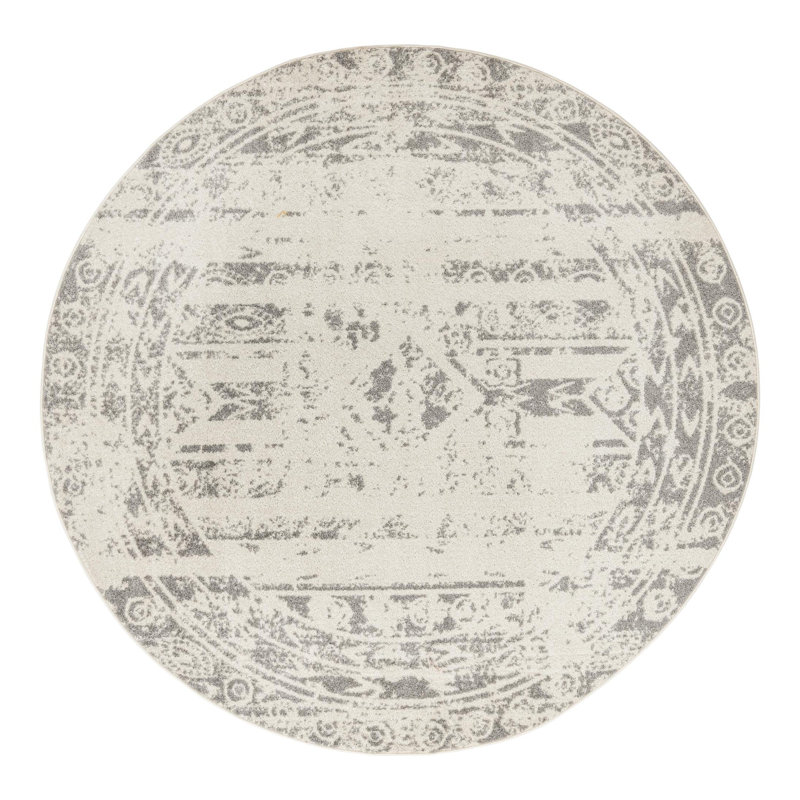 Geometric Indoor Rug, Round 7'10"