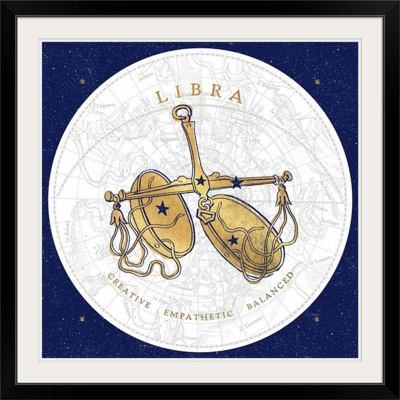 « gilded zodiac libra » par sue schlabach, impression, H 35 po x l 35 po x P 1,5 po, Toile