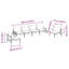 Garden Sofa Set with Cushion Steel Furniture Outdoor Seating