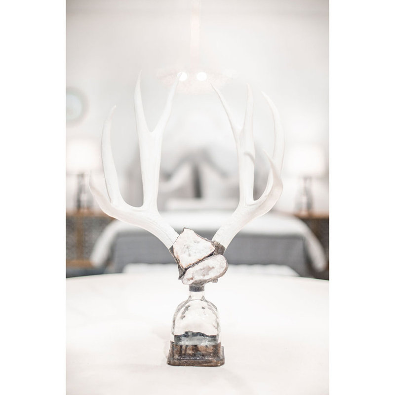 Handmade Glass Decorative Bottles, White/Clear