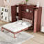 Lit escamotable en bois avec tablettes et armoires-870822931-870822932