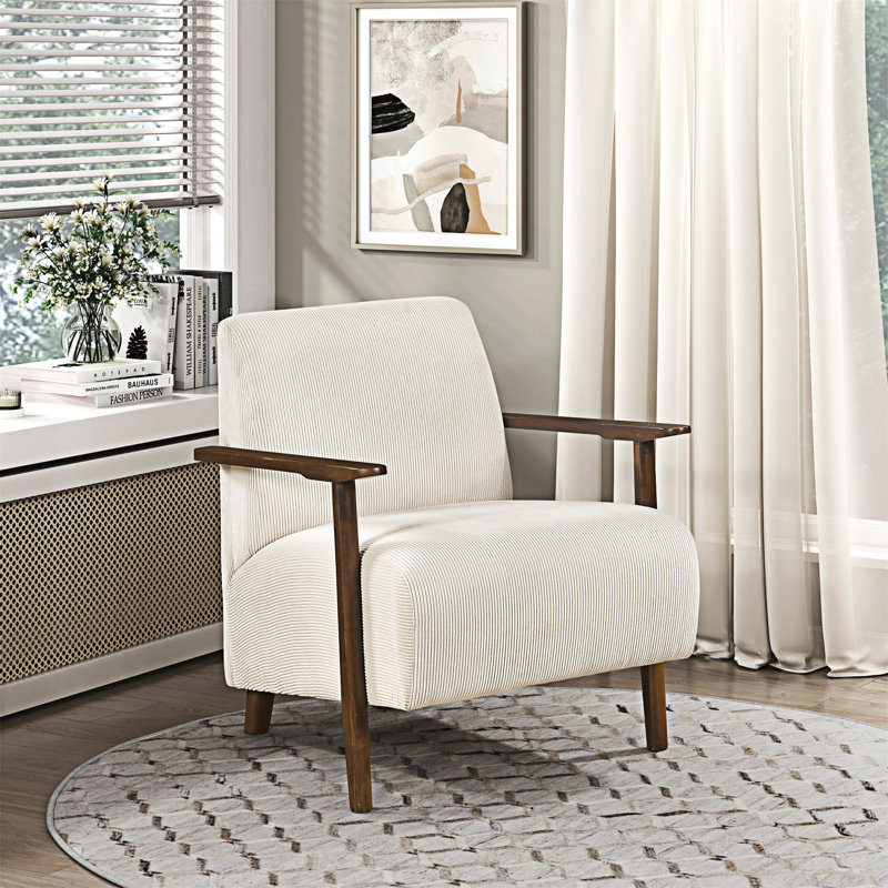 Chaise d'appoint rembourrée, Beige