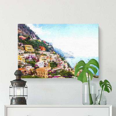 Positano on the Almalfi Coast in Italy - Wrapped Canvas