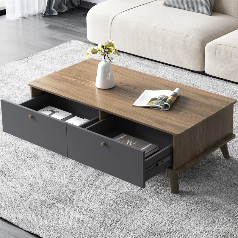Table basse multifonctionnelle à plateau relevable, table basse extensible, table centrale 3-en-1