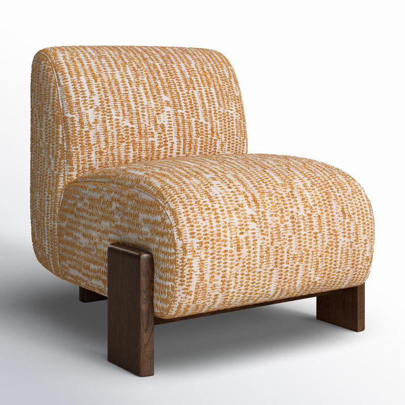 Chelsea Upholstered Slipper Chair, Gold Polyester Blend