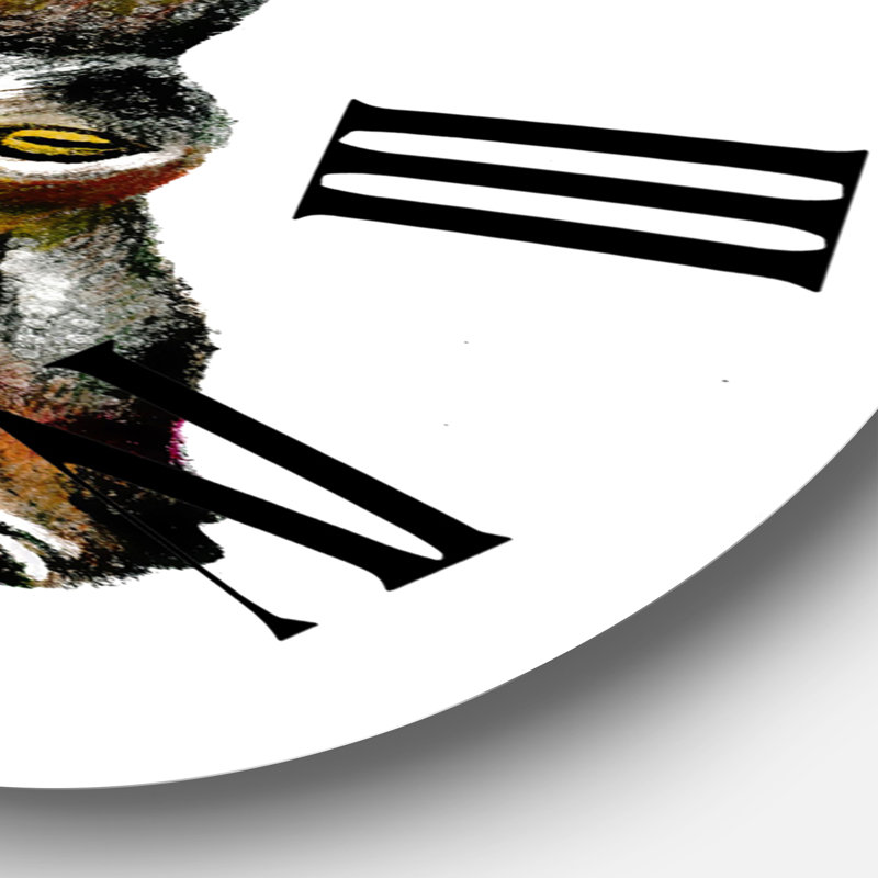 Portrait monochrome de chèvre II - horloge murale de ferme, Surdimensionné