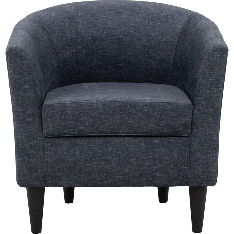Fauteuil demi-tonneau l 31,5 po Kronos, Polyester Aston anthracite, Noir