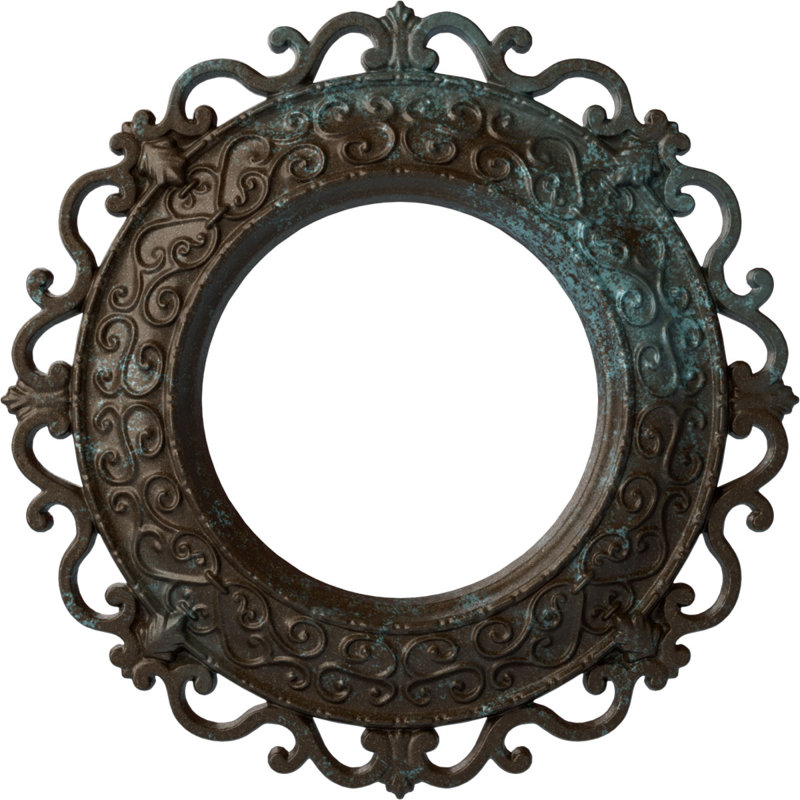 Médaillon de plafond traditionnel Endurathane, 14 3/4 po de diamètre x 1 3/4 po (convient aux auvents jusqu'à 4 po), finition de boue Mississippi peinte à la main