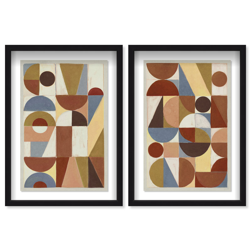 Tiled Set Set by Oliver Gal, 111"H x 75"W, Black Shadowbox
