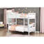 Lit simple au-dessus d'un lit superposé, finition blanche, construction en bois, garde-corps sécurisés, pratique, pas de sommier tapissier, rails classiques sur le dessus du lit supérieur, conception, lattes pour les deux lits, grands espaces de couchage partagés-1128570853-1128570843
