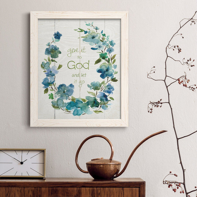 «Offrez-le à Dieu», art textuel sur toile, H 44 po x l 31 po x P 1 po, Blanc