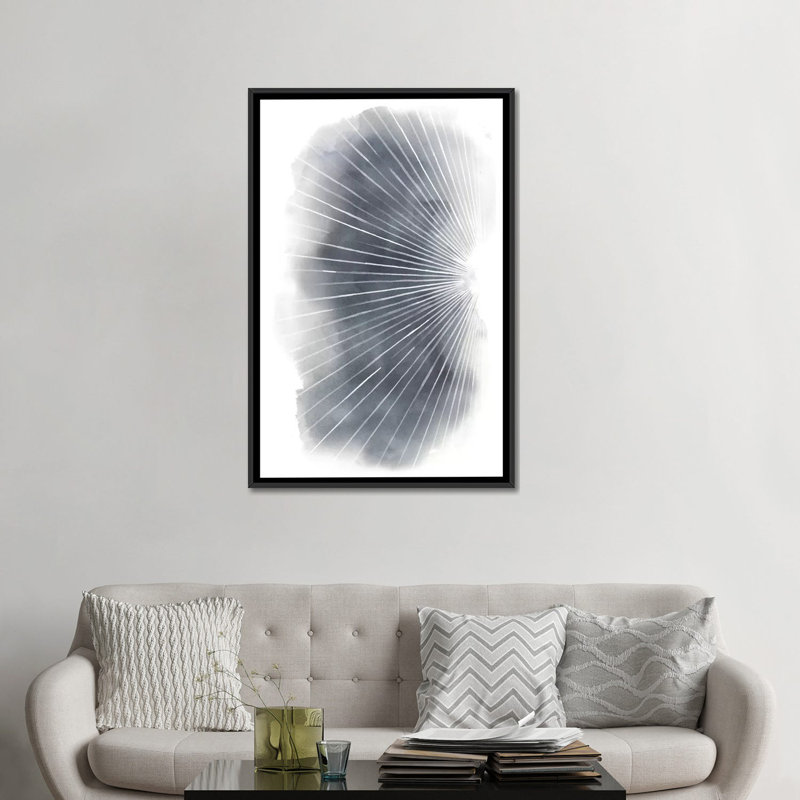 «Rays I», reproduction sur toile, H 26 po x l 18 po x P 1,5 po, Toile avec cadre noir, Pas de tapis