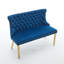 Banc en velours pour causeuse double, sièges de cuisine et de salle à manger, banc capitonné à 2 places avec boutons faits à la main, dossier à oreilles, pieds en acier, ensemble moderne Mid-Century, paquet simple-686042404