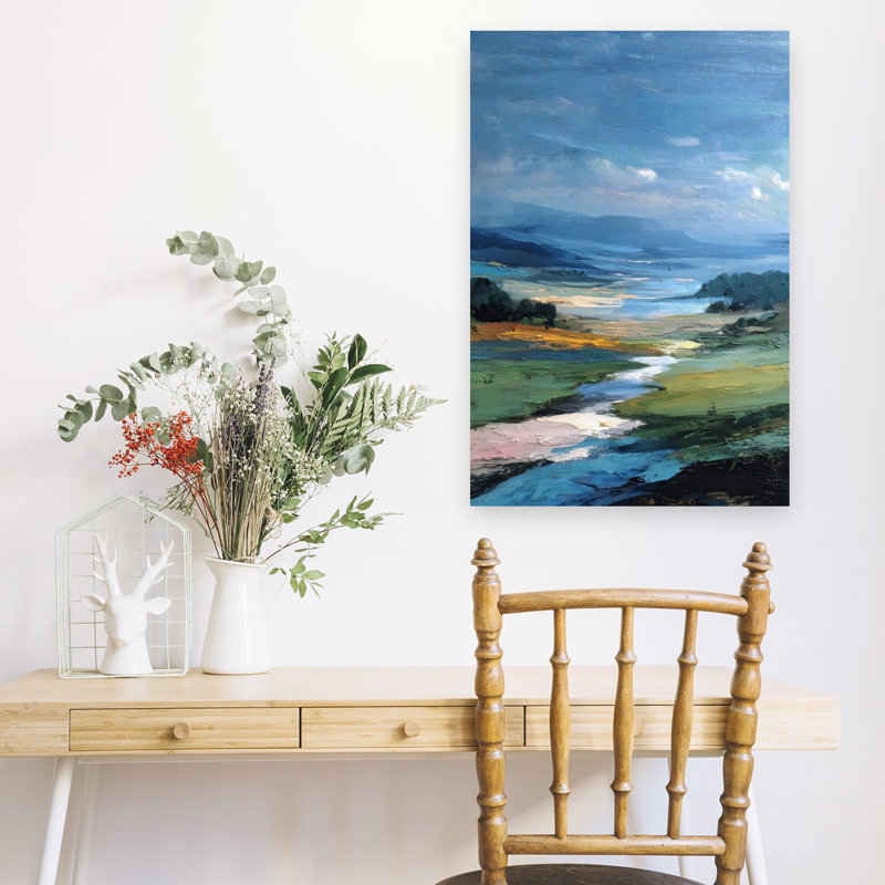 Paysage marin contemporain, art mural