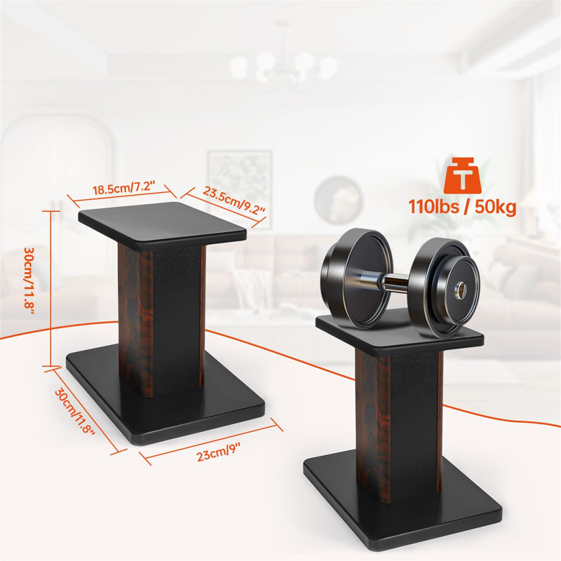 Wood Universal Desktop Speaker Stand(Set Of 2)