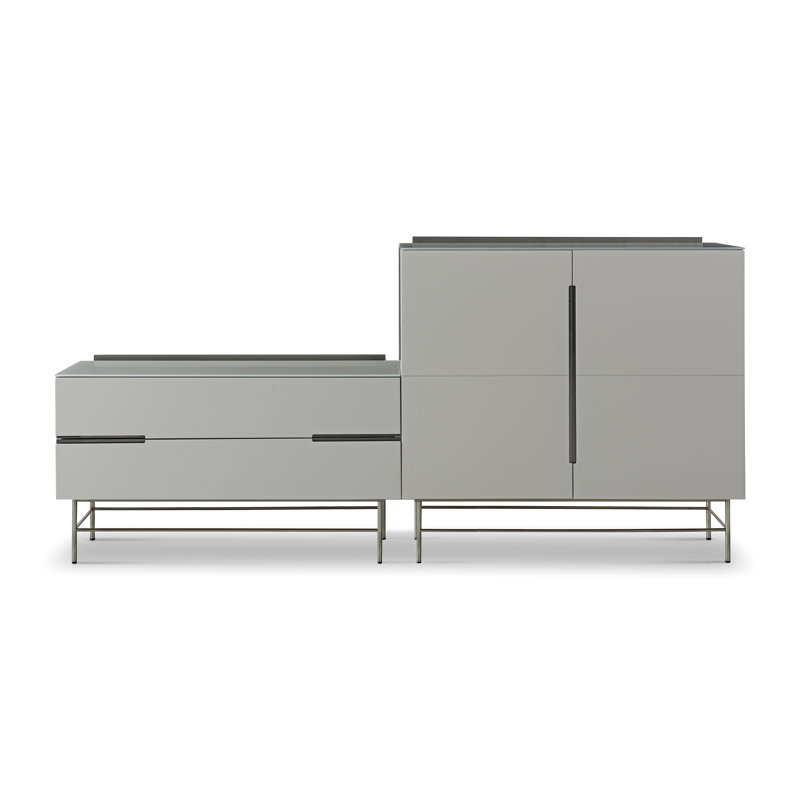 Nicholls 220cm Sideboard, Grey/Dark Chrome