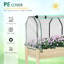 Hoyleton Raised Garden Bed with PE Greenhouse Cover, Nature Wood Finish