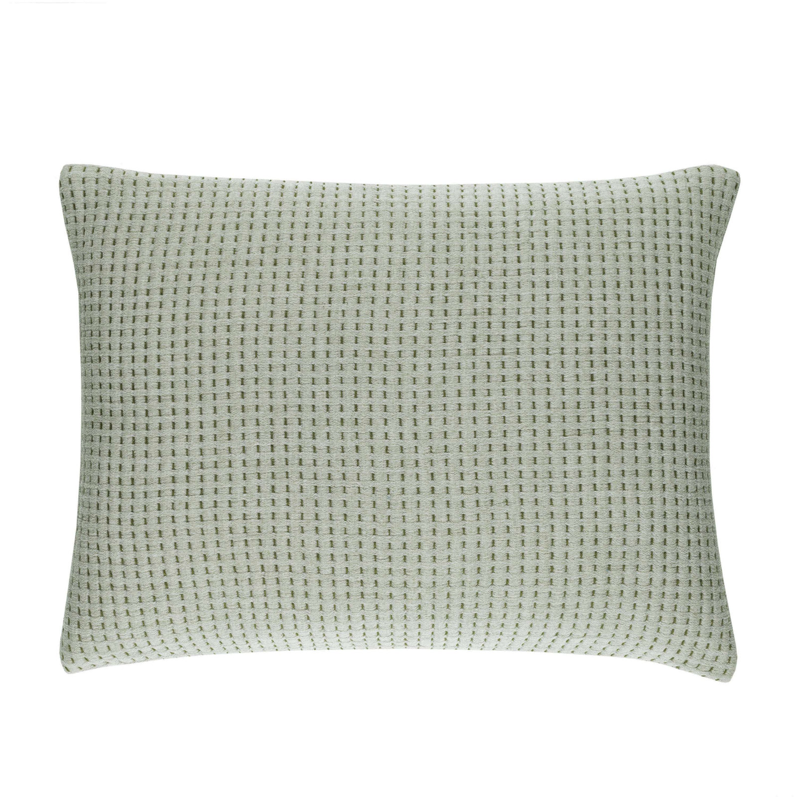 Pick Stitch Cotton Shams, Standard, Evergreen