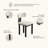 Mid-Century Modern Cotton Linen Wood Dining Chairs，Beige & Black Side Chairs, Fully Assembled-123131352-123131351