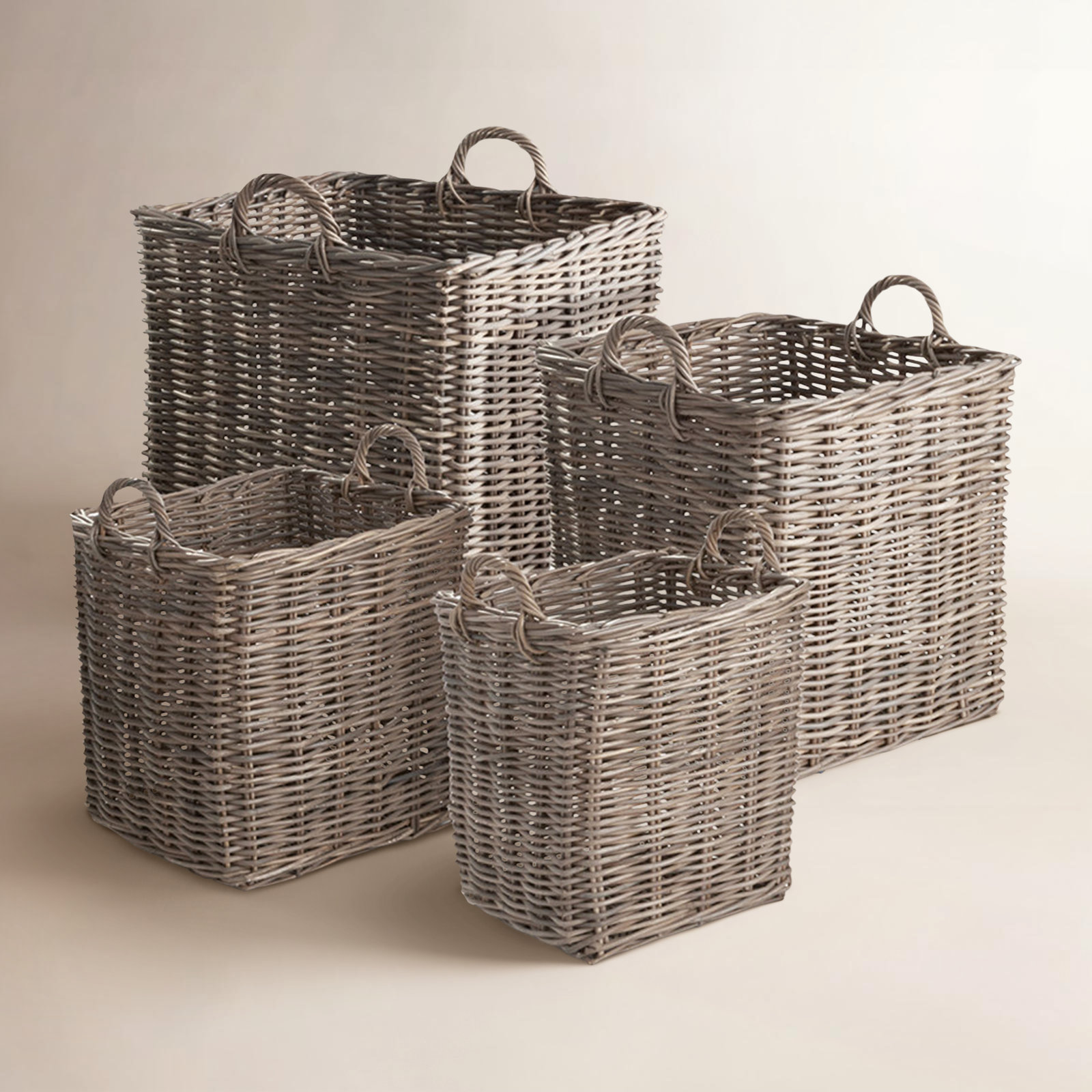 Handmade Coastal Seagrass Decorative Basket - Set of 4