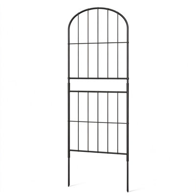 Rustproof Fence 10.8ft L x 13in W x 36in H Black Metal No-Dig Animal Barrier Stake-In Garden Border for Dogs 10(-Pack)