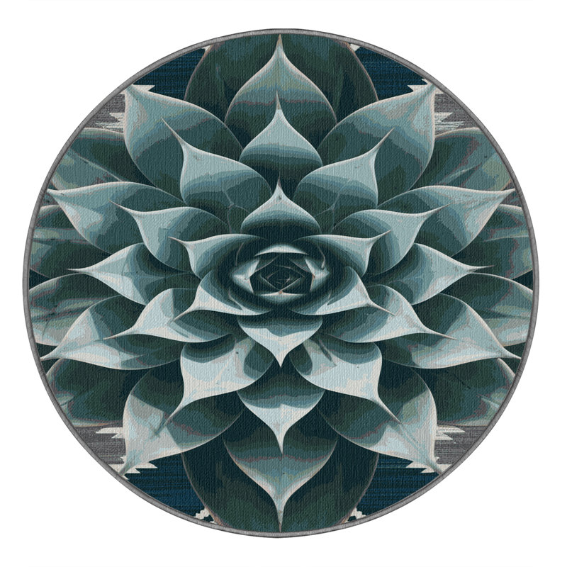 Tapis lavable Agave Plant Southwestern, Rond 4 pi