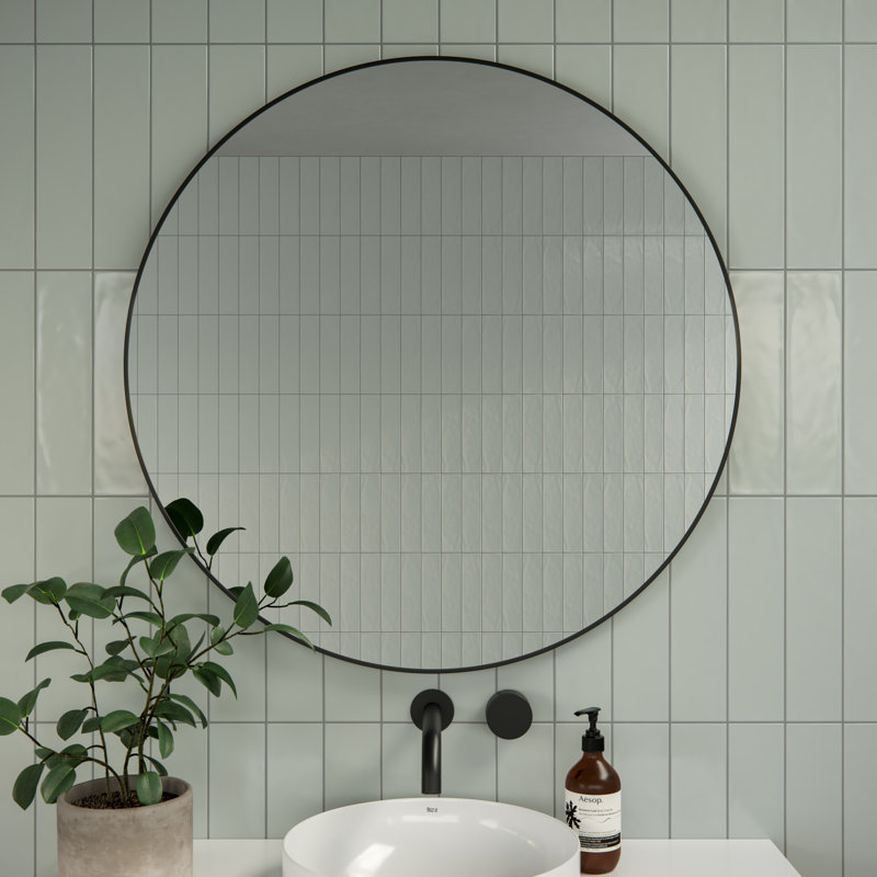Modern & Contemporary Bathroom/Vanity Mirror, 32" x 32", Black